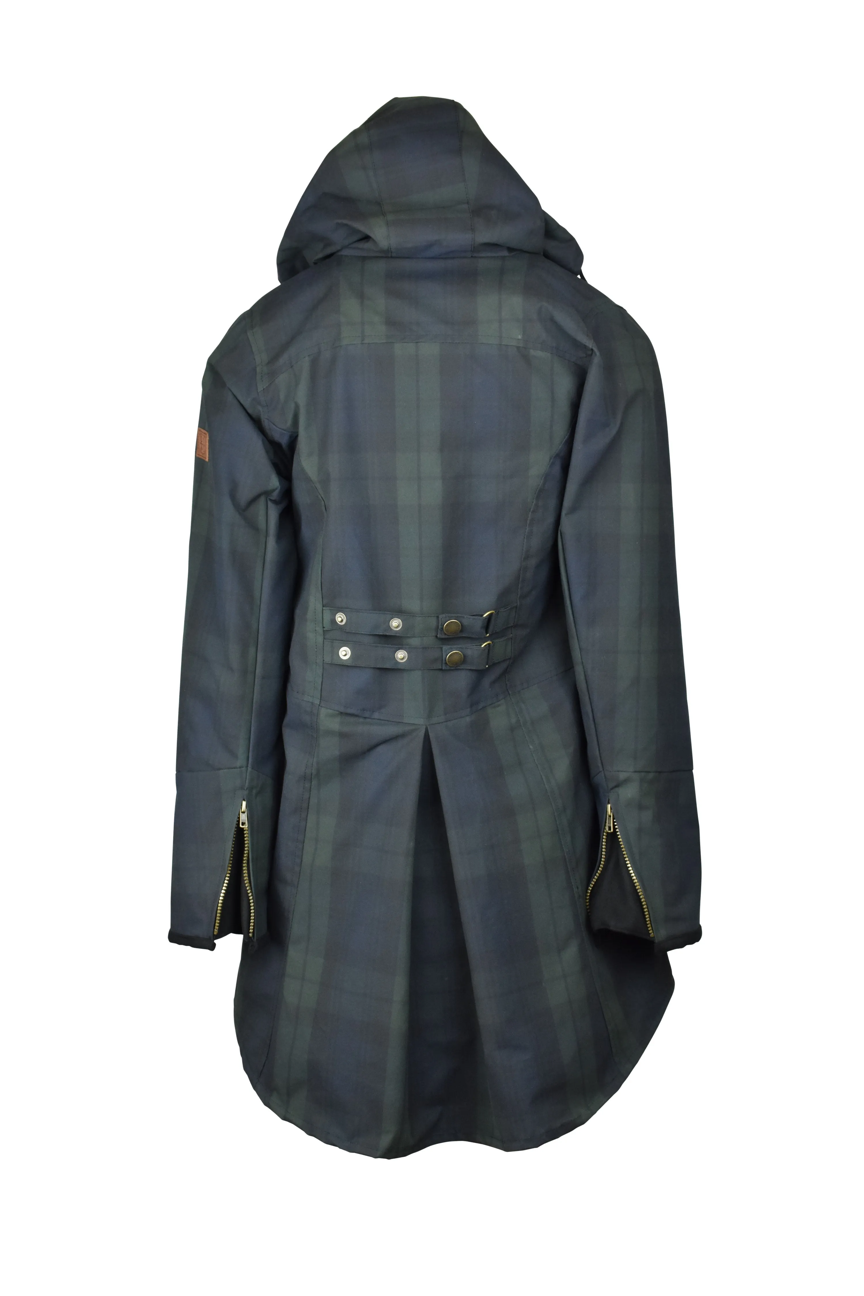 W39 - Ladies Hooded Tartan Washwax Katrina - BLACKWATCH