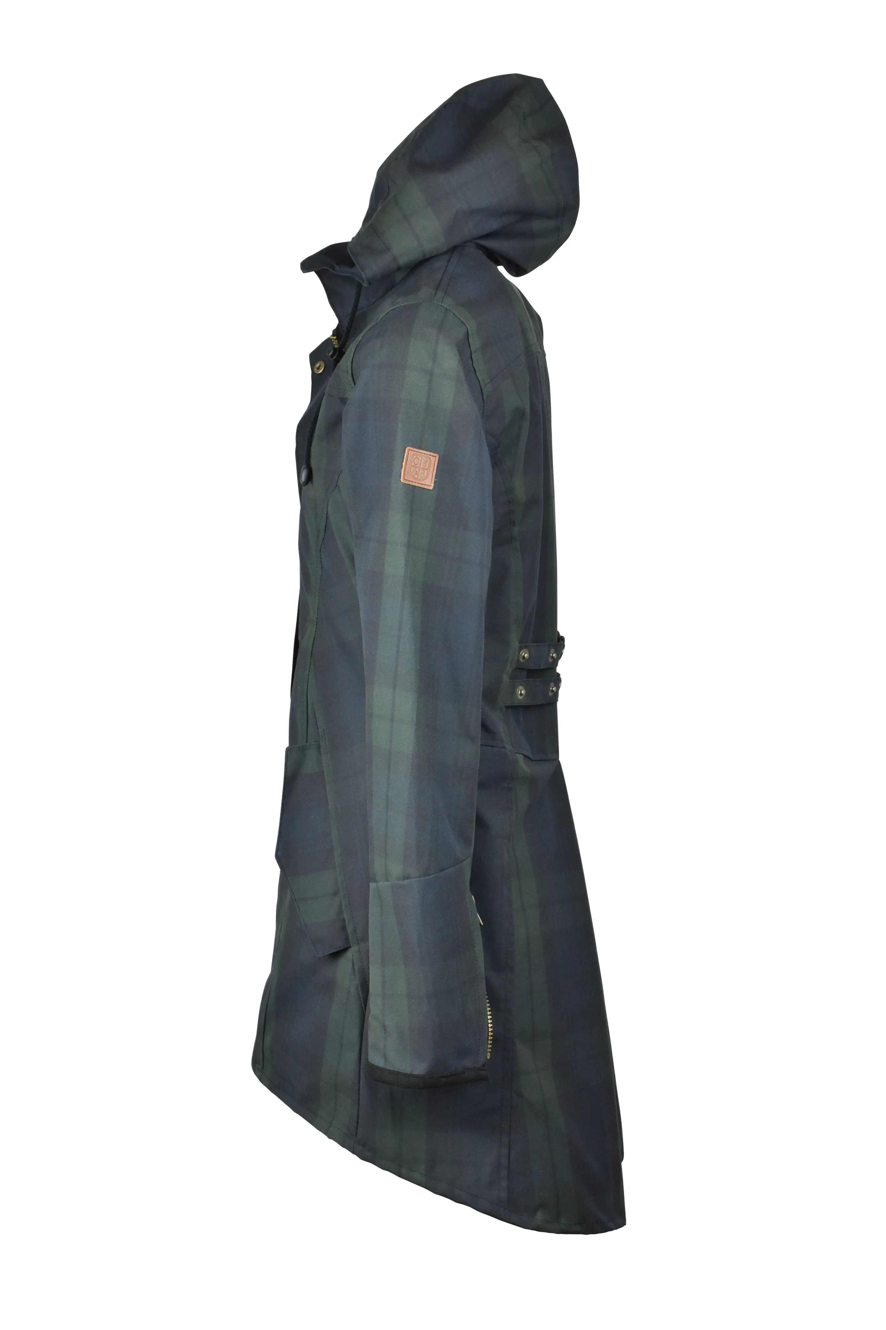 W39 - Ladies Hooded Tartan Washwax Katrina - BLACKWATCH