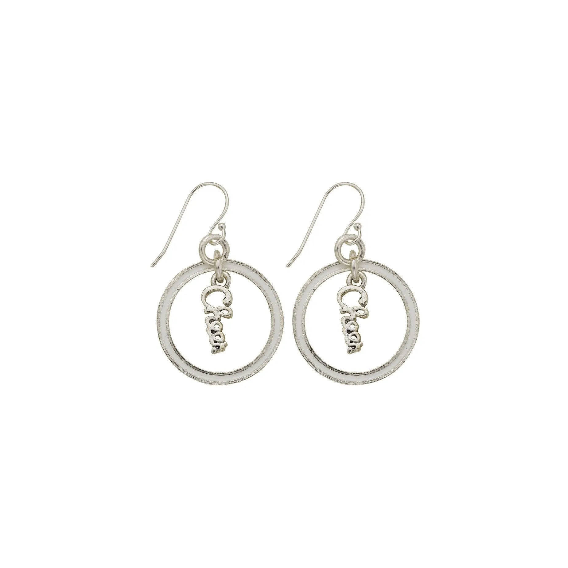 White Cheer Hoop Earring