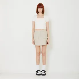 Women Nylon Cargo Skort - Khaki - SW2409136A